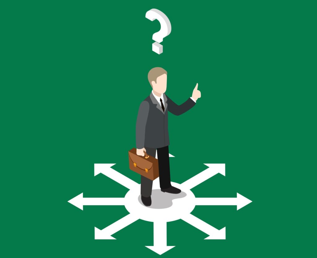 ポイ活の注意点や対処法に迷う人のイラスト