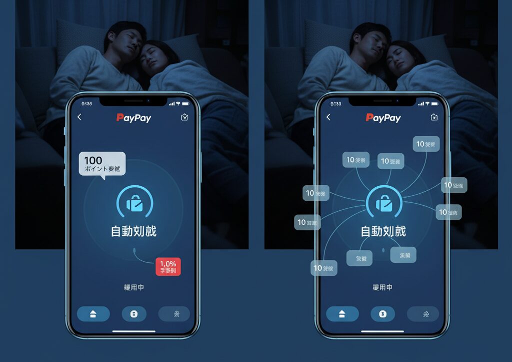 PayPayポイント運用の自動追加で100ポイントまとめて追加した場合と、99ポイントずつ分割した場合の違い