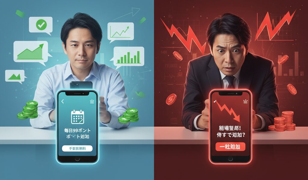 PayPayポイント運用で毎日99円ずつ追加する方法と、まとめて追加して手数料がかかるリスクの比較