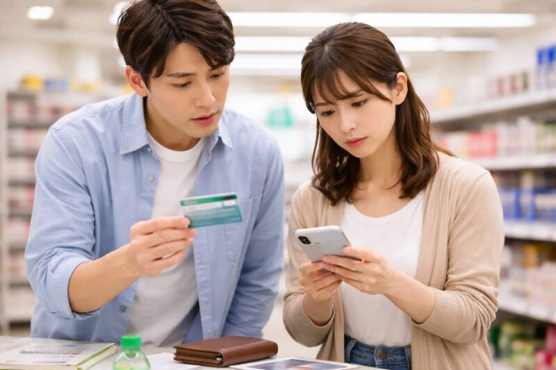 ドラモリポイントがおかしい時にアプリやカードで対処を確認する様子