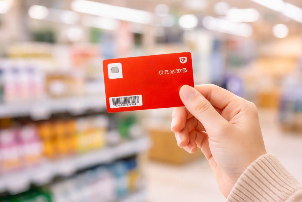 dポイントカード裏面のバーコード付近にあるカード番号のイメージ