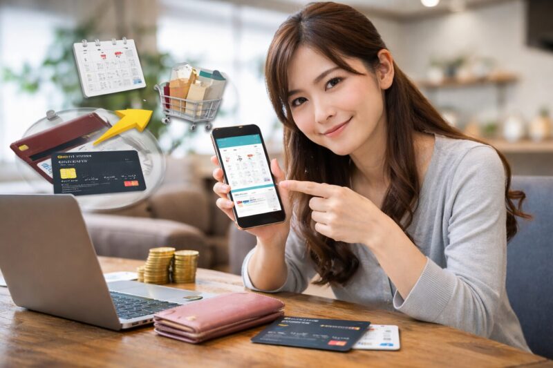 エポスカードのポイントが支払いに充当できない問題を解決する方法を示す日本人女性のイメージ
