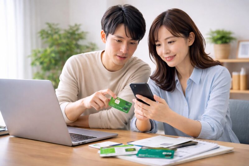 JREポイント活用を相談するカップル