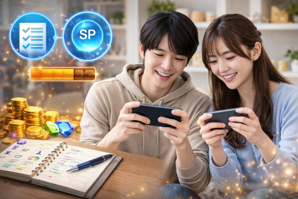 スマホゲームの日課管理とリソース配分を考えるポイ活イメージ